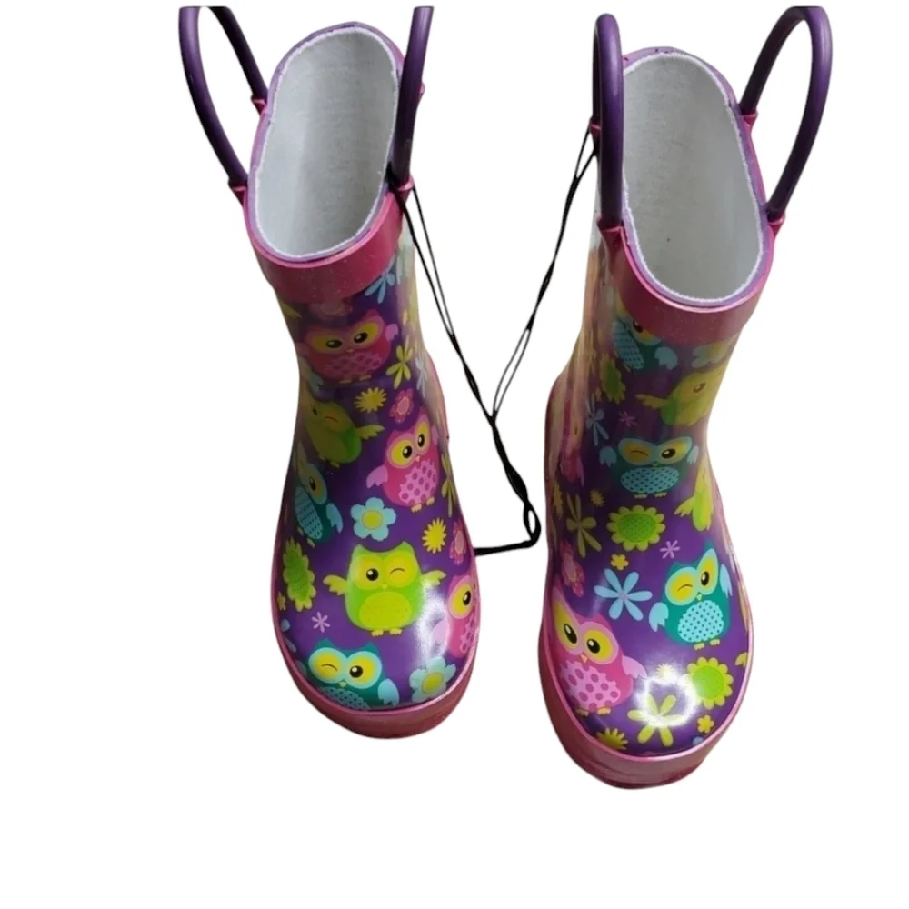 Western Chief Owl Print Pink Rain Boots Size 5/6